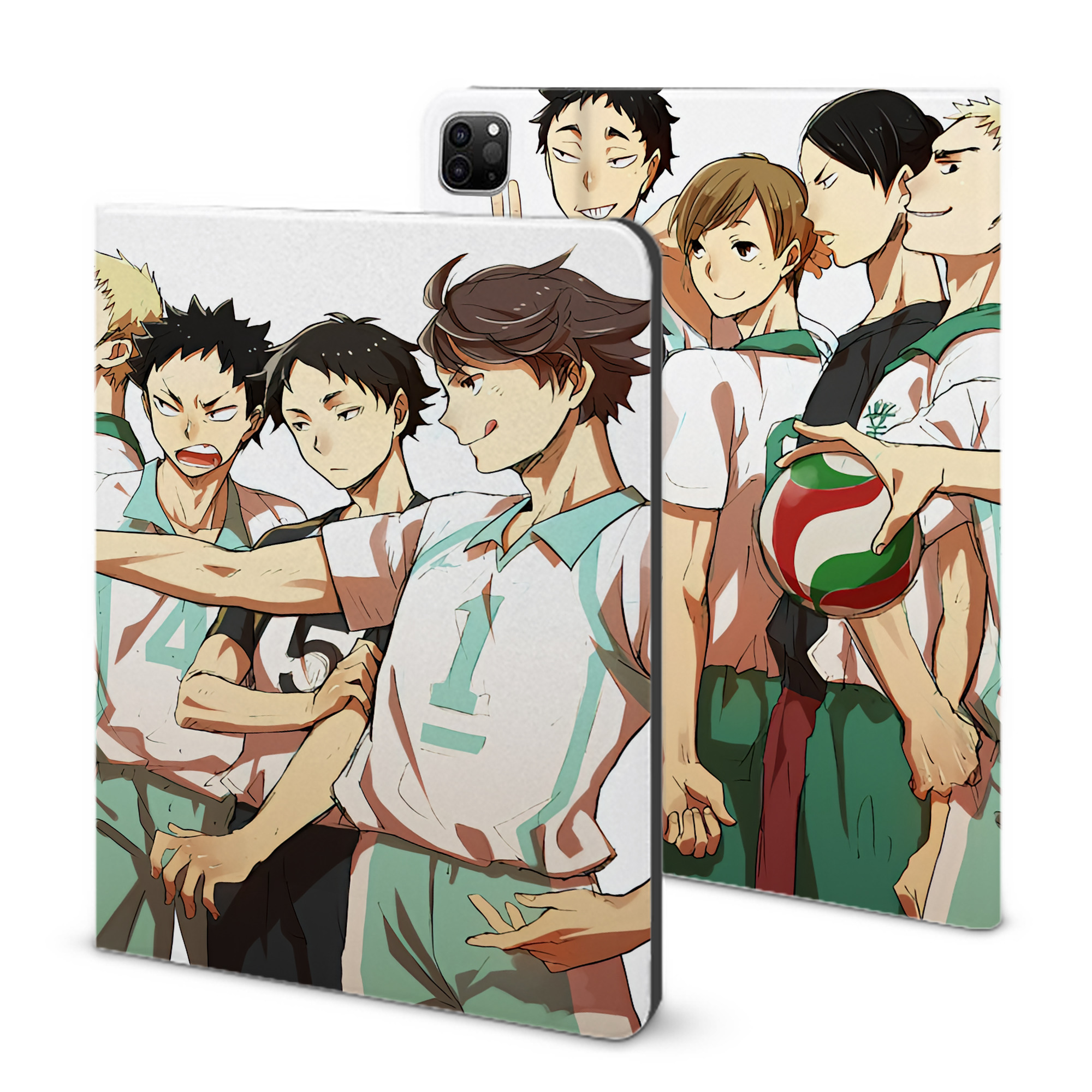 （画像用） ハイキュー!! Haikyu!! IPad ケース ブック型 PUレザー TPU 耐衝撃 軽量 薄型 ペン収納なし 全面保護 IPad 各モデル対応